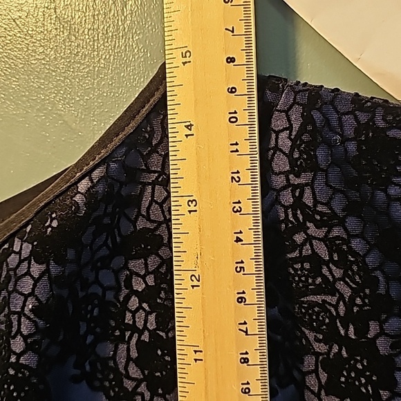 B. DARLIN WOMEN'S, fitted dress size 3/4. Royal blue with black Burnout Velvet - Picture 3 of 11